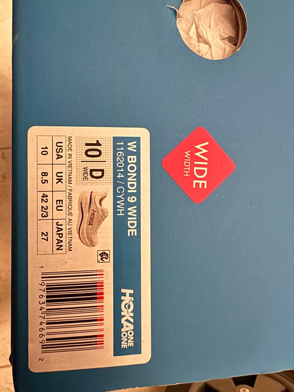 HOKA Women's Bondi 9 -size 10 Wide Running Shoes - $150 each pair